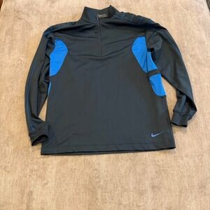 Nike Golf Men's Long Sleeve 1/4 Zip Pullover Shirt Black Blue XL